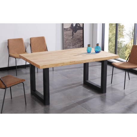 Mesa comedor fija Loft roble nordish/negro