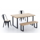 Mesa comedor extensible Natural roble nordish/negro