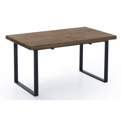 Mesa comedor extensible Natural roble american/negro