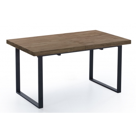 Mesa comedor extensible Natural roble american/negro