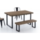 Mesa comedor extensible Natural roble american/negro