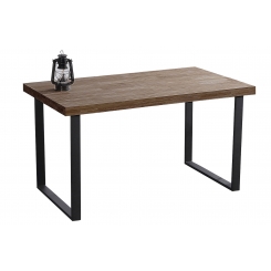 Mesa comedor fija Natural roble american/negro