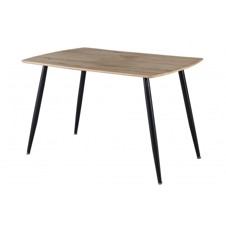 Mesa comedor fija Oak roble/negro