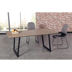 Mesa comedor fija Urban nogal/negro