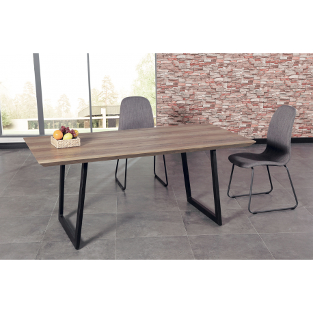 Mesa comedor fija Urban nogal/negro