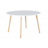 Mesa comedor redonda extensible Nordika 100 blanco/haya