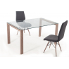 Mesa comedor fija modelo Universal cristal transparente patas Oak