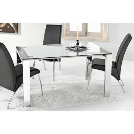 Mesa comedor cristal modelo Universal extensible blanco
