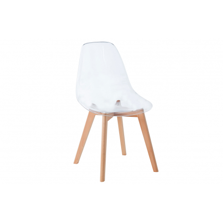 Silla comedor Vision transparente patas haya